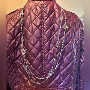 White House Black Market Elegant Silver Tree Pendant Necklace